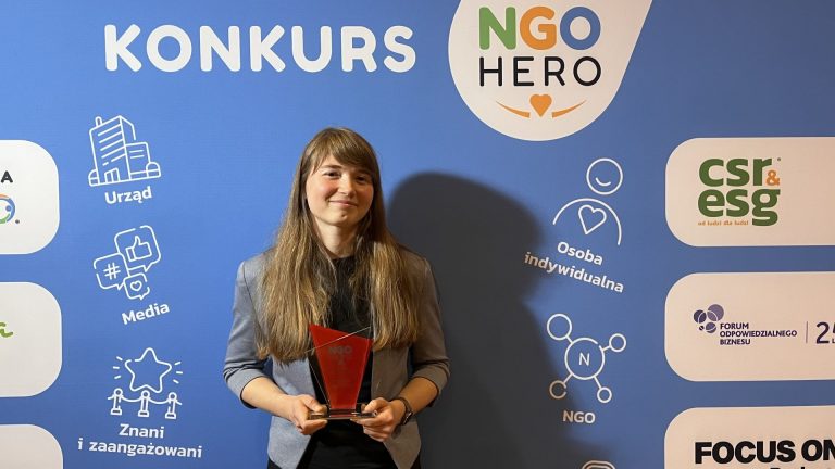 Konkurs NGO Hero - nagroda w kategorii Osoba Indywidualna - Klaudia Stano